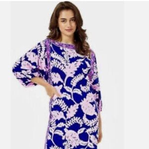 NWT Lilly Pulitzer Silva maxi dress, size 8, galaxy blue, shell pink NWT